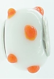 EB352 - White bead with orange dots - Click Image to Close