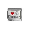 I love chocolate - laser with happy face 9mm Italian charm
