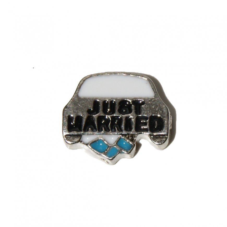 Just Married 10mm floating charm - Click Image to Close