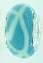 EB364 - Blue and white bead - Click Image to Close