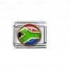 Flag - South Africa - smiley face enamel 9mm Italian charm