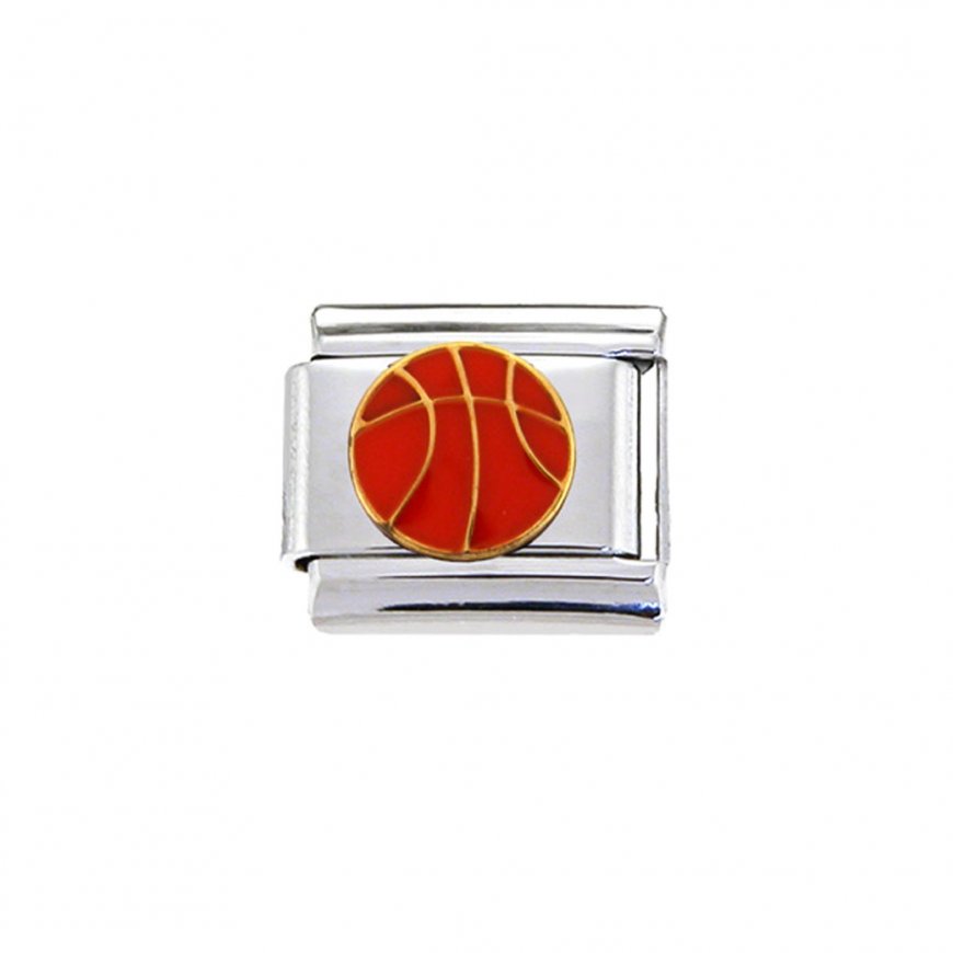 Basketball - enamel 9mm Italian charm - Click Image to Close