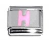 Pink Letter H - 9mm Italian charm