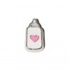 Baby Girl bottle with pink heart 8mm floating locket charm