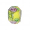 EB59 - Glass bead - Yellow pink and green - European bead charm