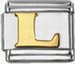 Gold soldered letter - L - 9mm Italian charm - Click Image to Close