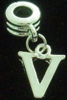 NEW Dangle letter V - fits European bead bracelets