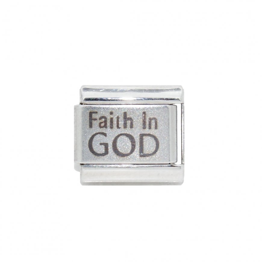 Faith in God (a) - 9mm Laser Italian charm - Click Image to Close