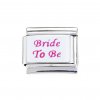 Bride to be - pink and white (b) - 9mm classic Italian charm