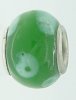 EB83 - Glass bead - Green bead with white dots