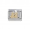 2 gold cats - enamel 9mm Italian Charm
