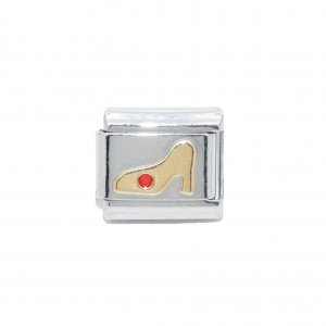 Gold and Red Shoe - 9mm Italian charm