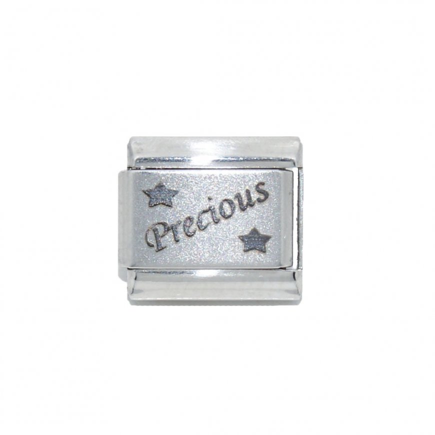 Precious with stars - 9mm Laser Italian Charm - Click Image to Close