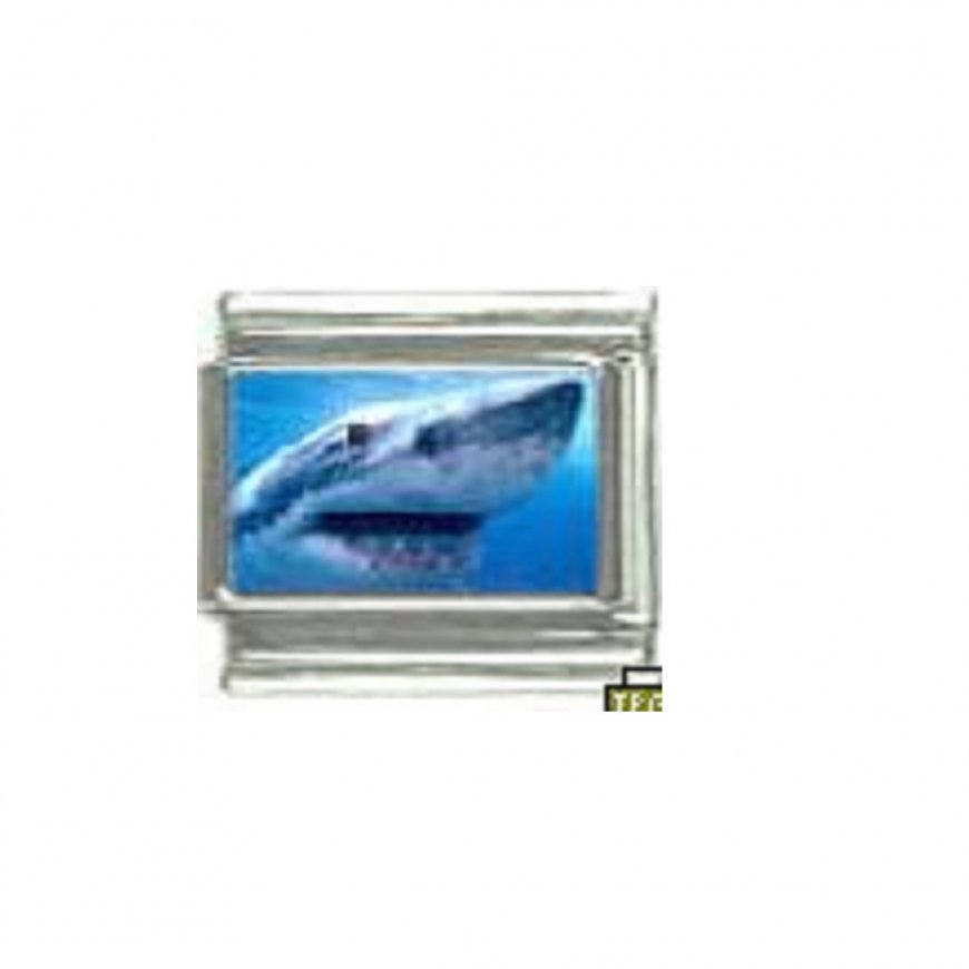 Great White shark (a) - photo 9mm Italian charm - Click Image to Close