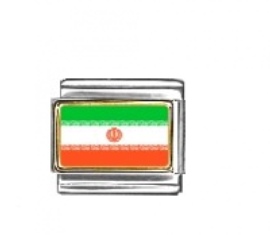 Flag - Iran photo enamel 9mm Italian charm - Click Image to Close