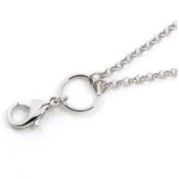 32 inch silvertone necklace with clip for floating glass lockets