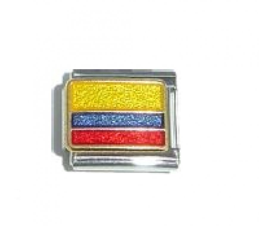 Flag - Colombia enamel 9mm Italian charm - Click Image to Close