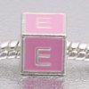 Pink letter E - fits European bead bracelets
