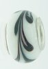 EB85 - Glass bead - White bead with black swirls