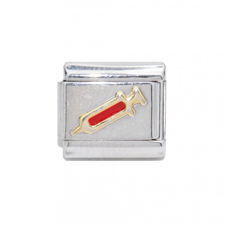 Syringe - Nurse - 9mm enamel Italian charm - Click Image to Close