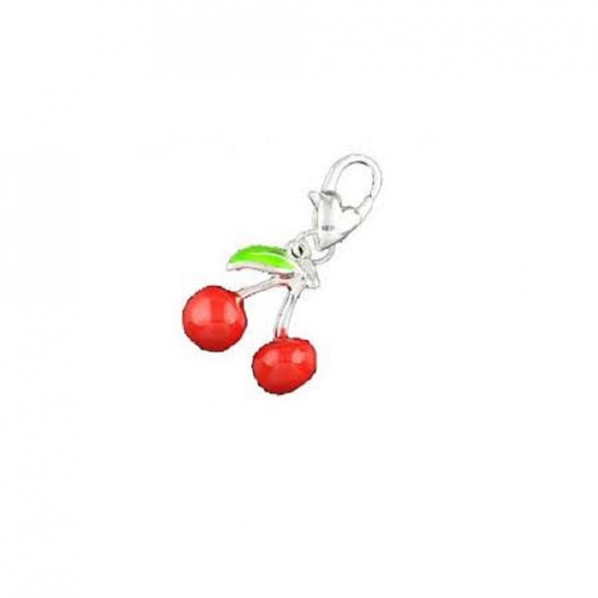 Red cherries Clip on Charm - fits Thomas Sabo bracelet - Click Image to Close