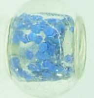 EB268 - Clear bead with blue glitter