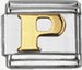 Gold soldered letter - P - 9mm Italian charm - Click Image to Close