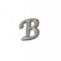 Silvertone flat letter B - floating memory locket charm