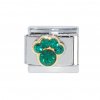 May Birthstone - Emerald - Pawprint 9mm Italian charm