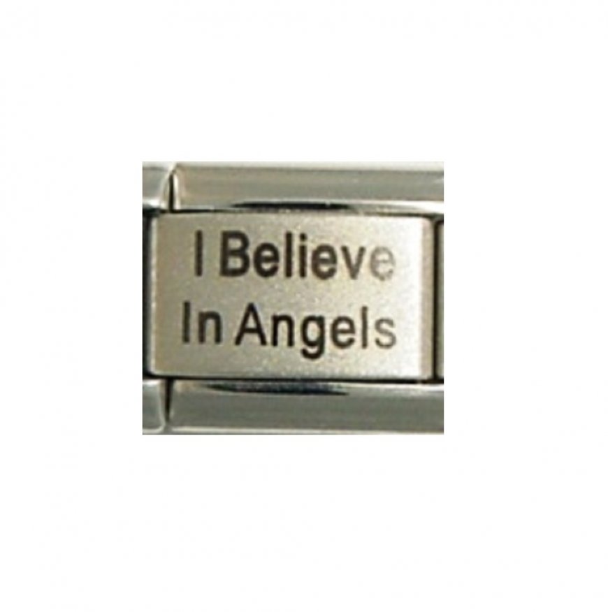 I believe in angels - 9mm laser Italian Charm - Click Image to Close