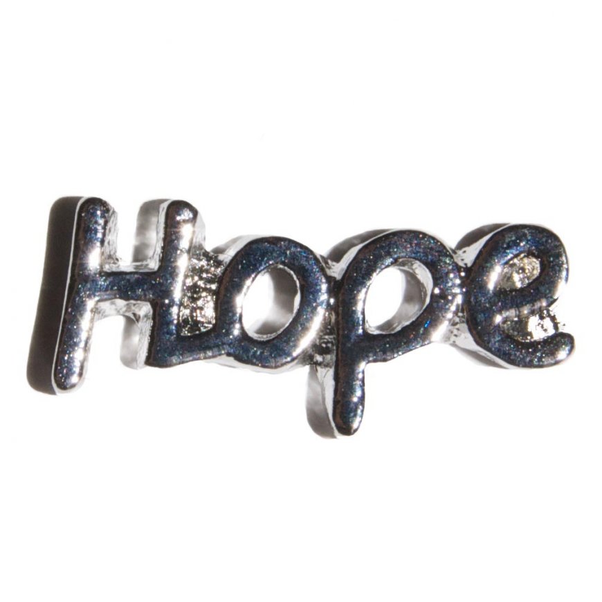 Hope silvertone 12mm floating locket charm - Click Image to Close