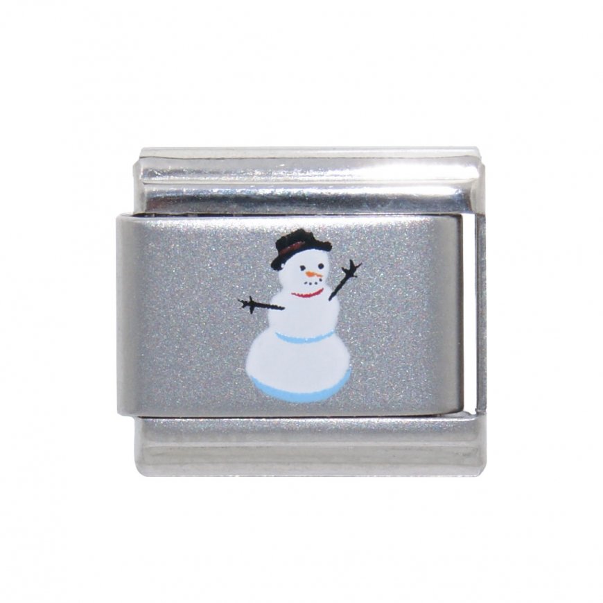 Snowman picture laser - 9mm italian charm - Click Image to Close
