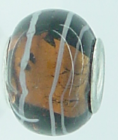 EB267 - Black and brown foil bead