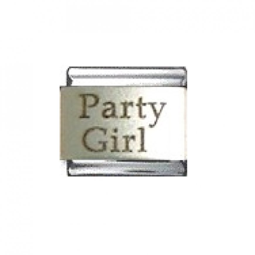Party girl - laser 9mm Italian charm - Click Image to Close