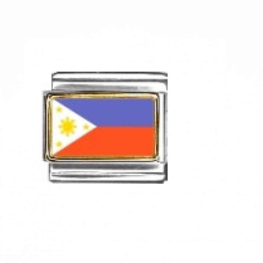 Flag - Philippines photo enamel 9mm Italian charm - Click Image to Close