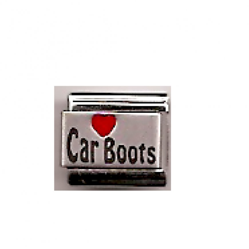 I love car boots - laser 9mm Italian charm - Click Image to Close