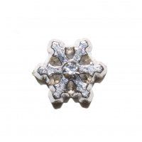 Winter Snow Flake with stone 7mm floating locket charm