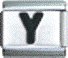 Letter Y black - 9mm Italian charm - Click Image to Close