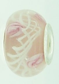 EB182 - Pink bead with pink and white - Click Image to Close