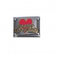 Scrapbooking in red heart enamel 9mm Italian charm