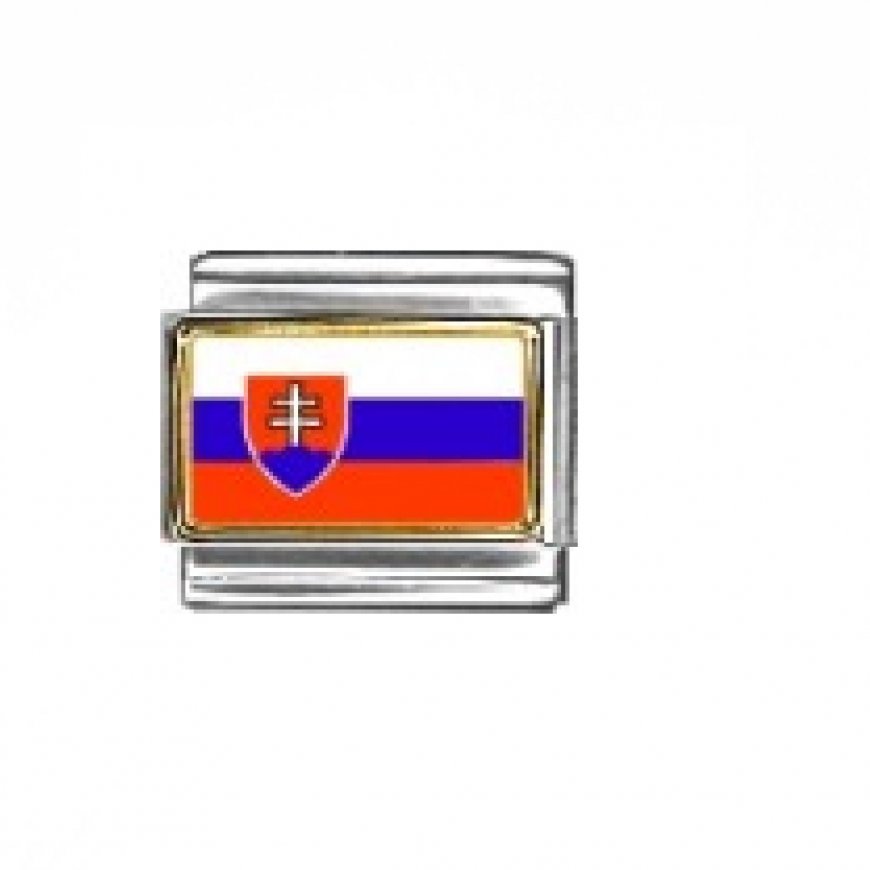Flag - Slovakia photo enamel 9mm Italian charm - Click Image to Close