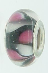 EB212 - Black bead with pink and white - Click Image to Close