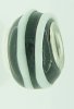 EB78 - Glass bead - Black bead with white lines