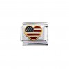 Flag - USA heart enamel 9mm Italian charm