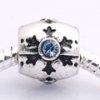 EB178 - Snowflake with blue stone - European bead