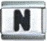 Letter N black - 9mm Italian charm - Click Image to Close