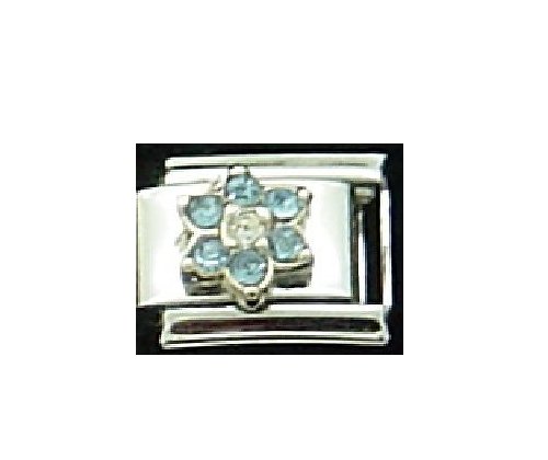 December Flower New Birthstone - Turquoise - 9mm Italian charm - Click Image to Close