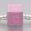 Pink letter C - fits European bead bracelets