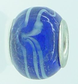 EB294 - Blue with white swirls bead - Click Image to Close