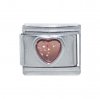 Sparkly Heart - October tourmaline 9mm Italian charm